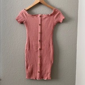 Pink off the shoulder dress